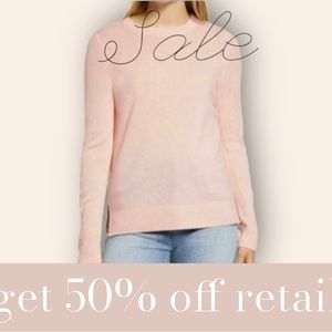 NWT Halogen Pink Chintz crewneck cashmere sweater Sz S